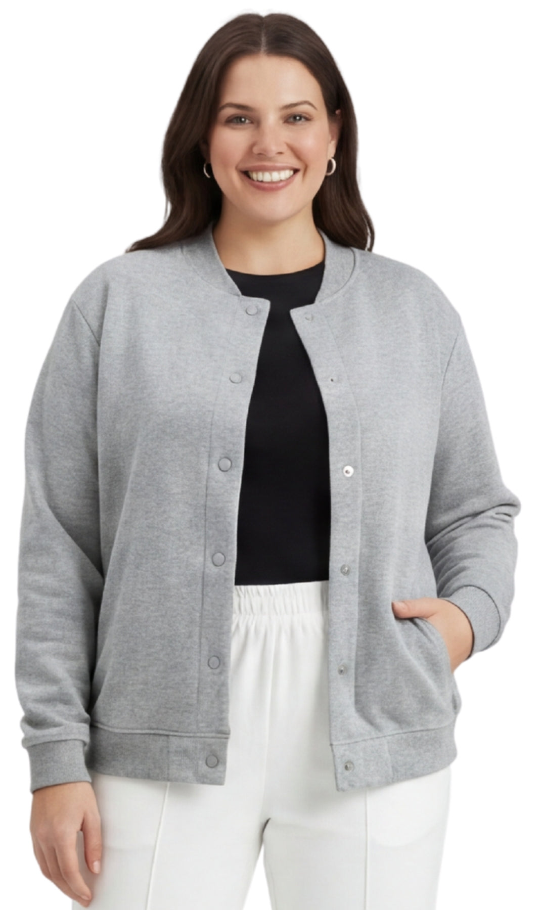 Womens Snap Up Jacket - Soft, Fleecy Lining for Three-Season Comfort 17