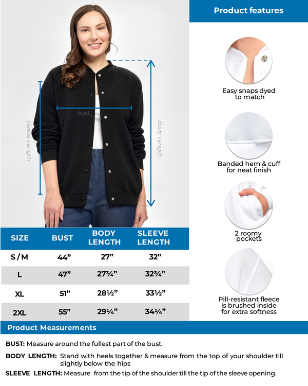 Women's Snap Up Jacket – Soft, Fleecy Lining for Three-Season Comfort