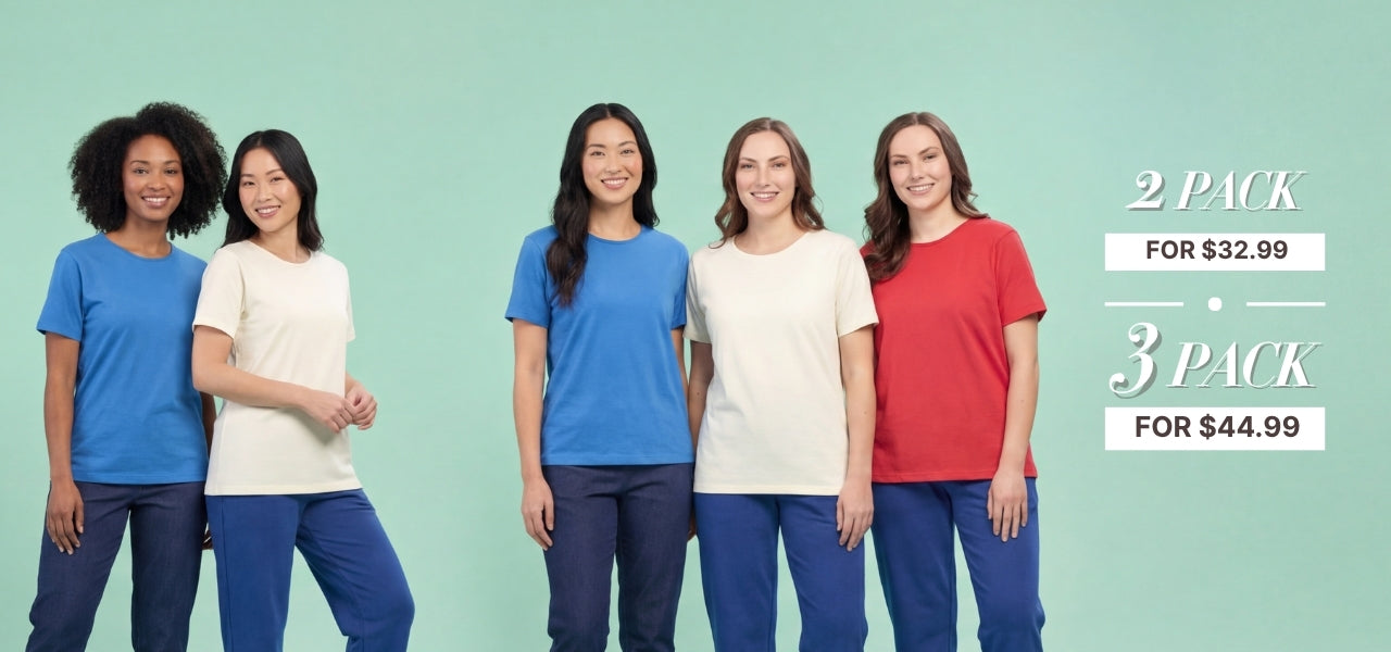 Turtle Bay New York Women's_Textured_Knit_T-shirt multipacks combo pack