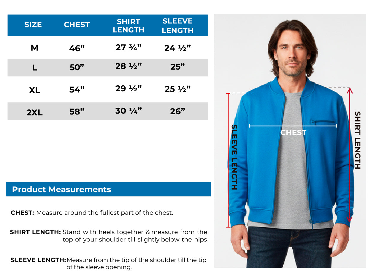 Men's Classic Zip-Up Baseball Fleece Jacket in Lightweight Cotton Blen