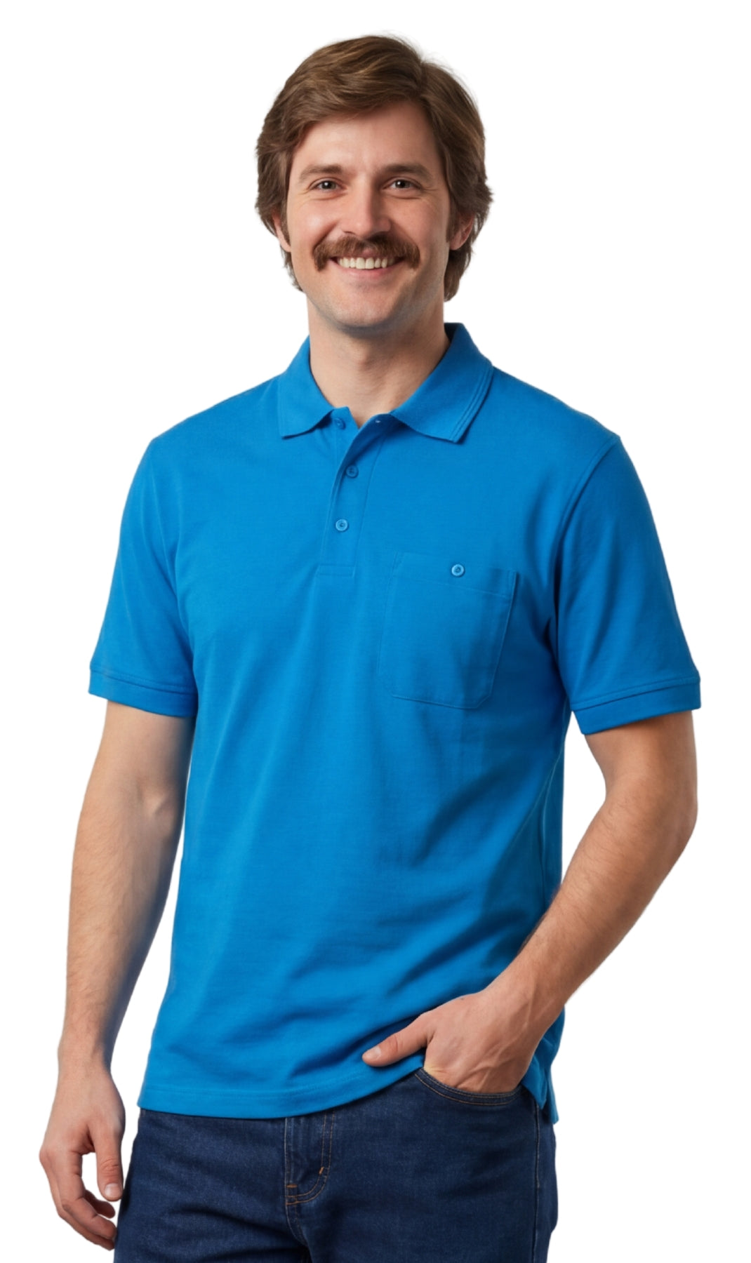 Mens Pique Knit Polo Aquamarine 23