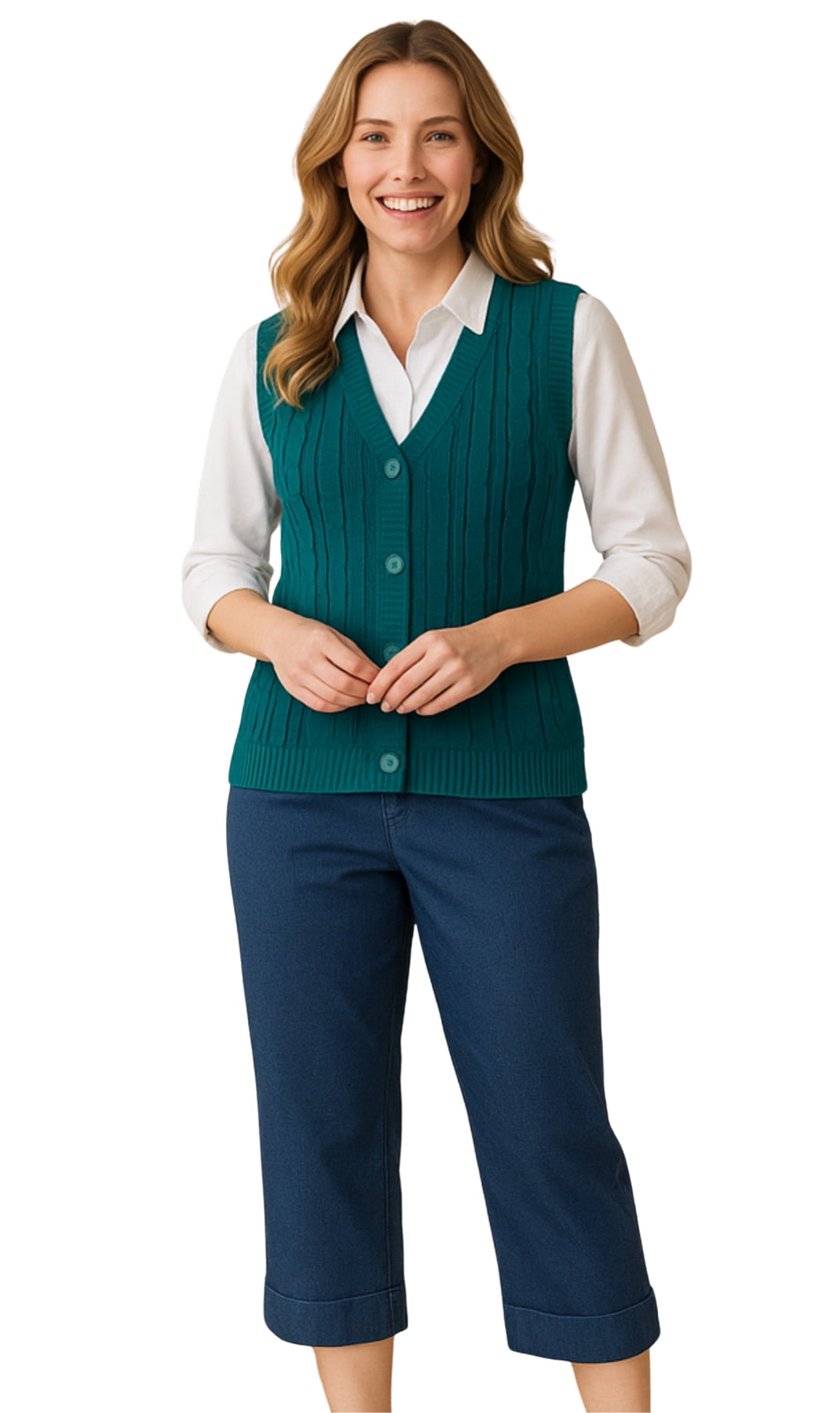 Women's Casual Chic Denim Capri Pants 2