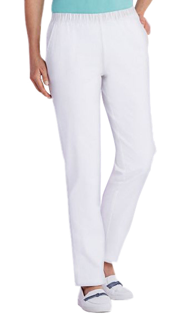 Women's Pull On Denim Jeans - Soft and Lightweight with a Bit of Stretch - White - Side  -  TURTLE BAY APPAREL