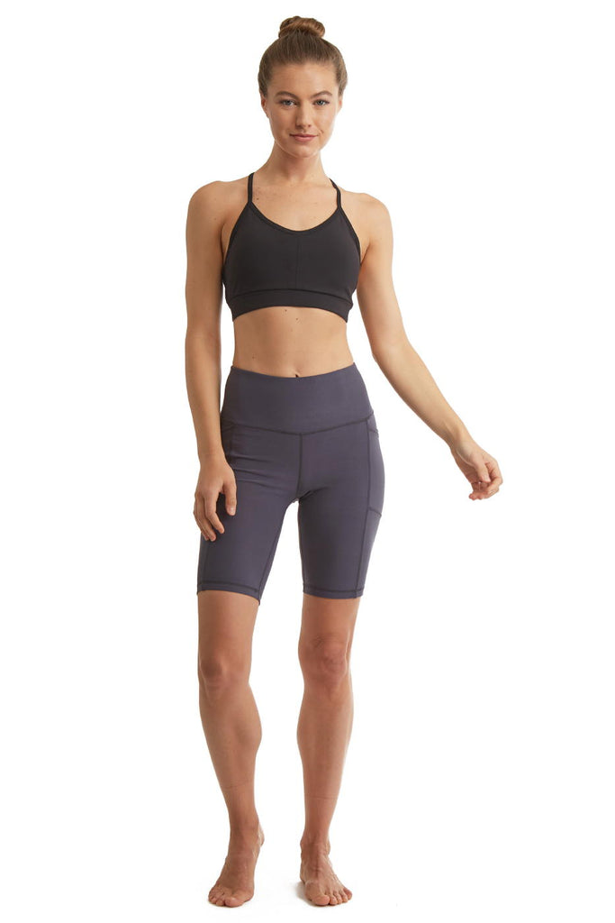 Women's Side Phone Pockets Cycle Shorts - Casis- Full - TURTLE BAY APPAREL