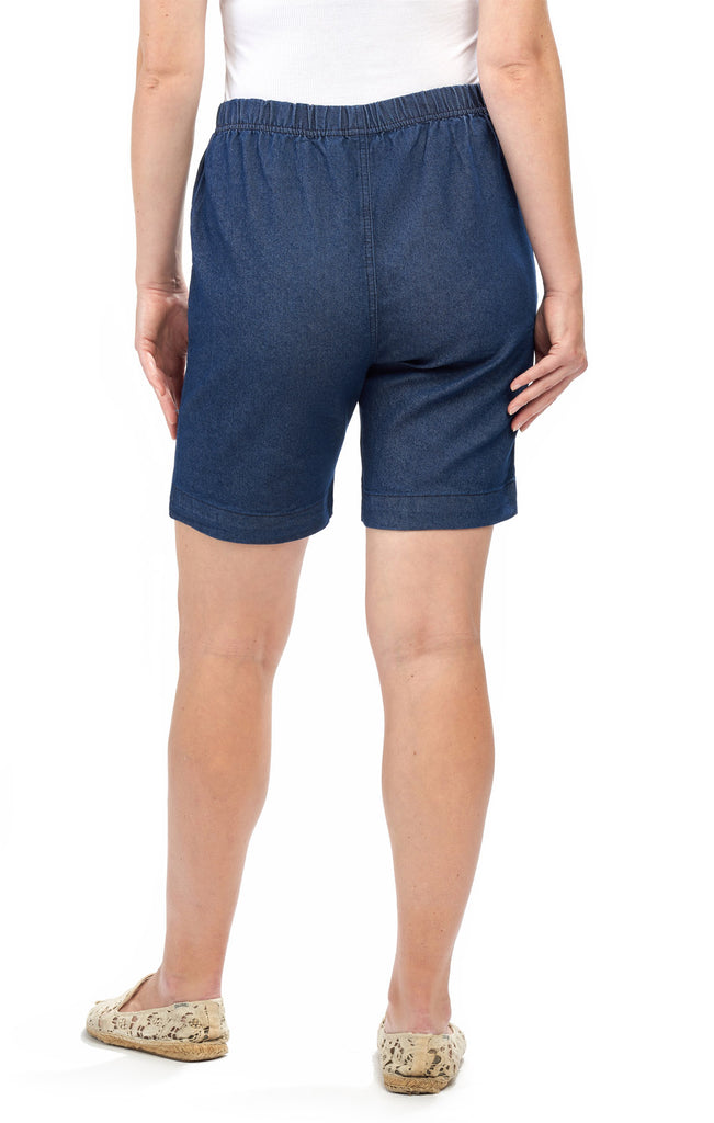 Women's Pull On Denim Shorts – Stretch Waist Frees You from