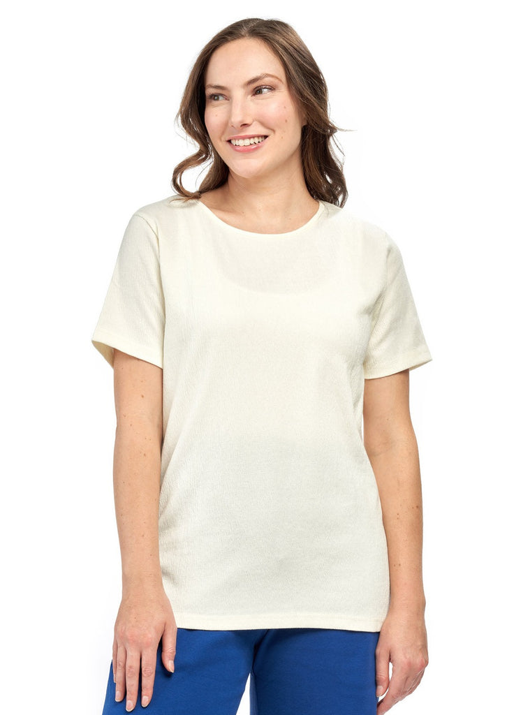Women's Textured Knit Tee - Front - TURTLE BAY APPAREL