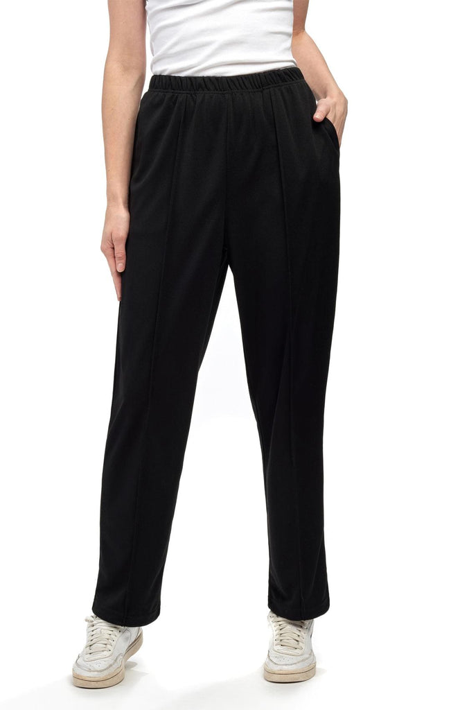 Women's Classic Poly Knit Pants - Pull On Slacks with Elastic